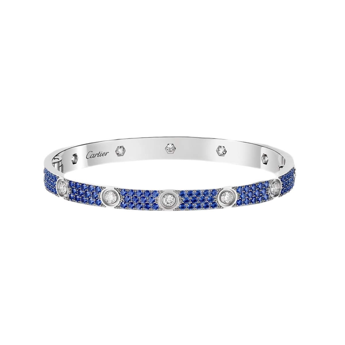 [CharmAmor]2026 PAVE GEMSTONE LOVE BRACELET 6.1MM 10 DIAMONDS