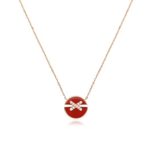 [CharmAmor]JEUX DE ROSE GOLD DIAMOND NECKLACE