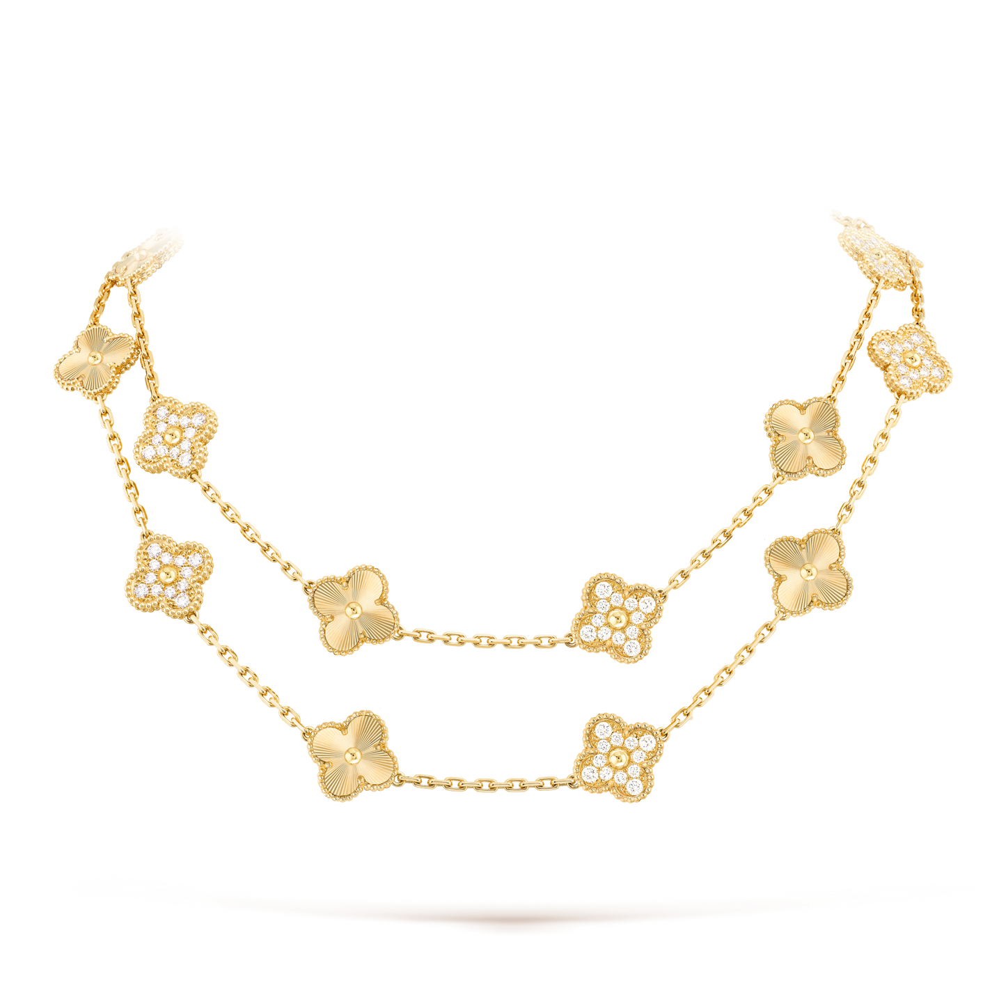 [CharmAmor]CLOVER 20 MOTIFS LASER DIAMOND NECKLACE
