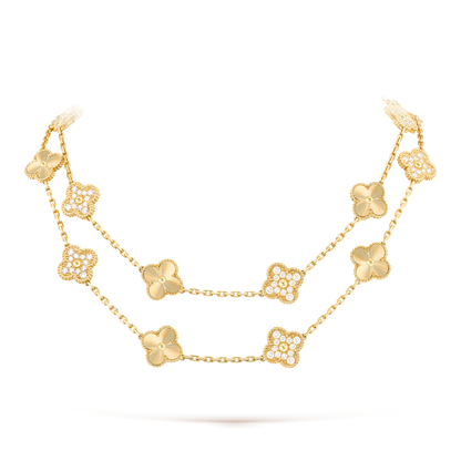 [CharmAmor]CLOVER 20 MOTIFS LASER DIAMOND NECKLACE