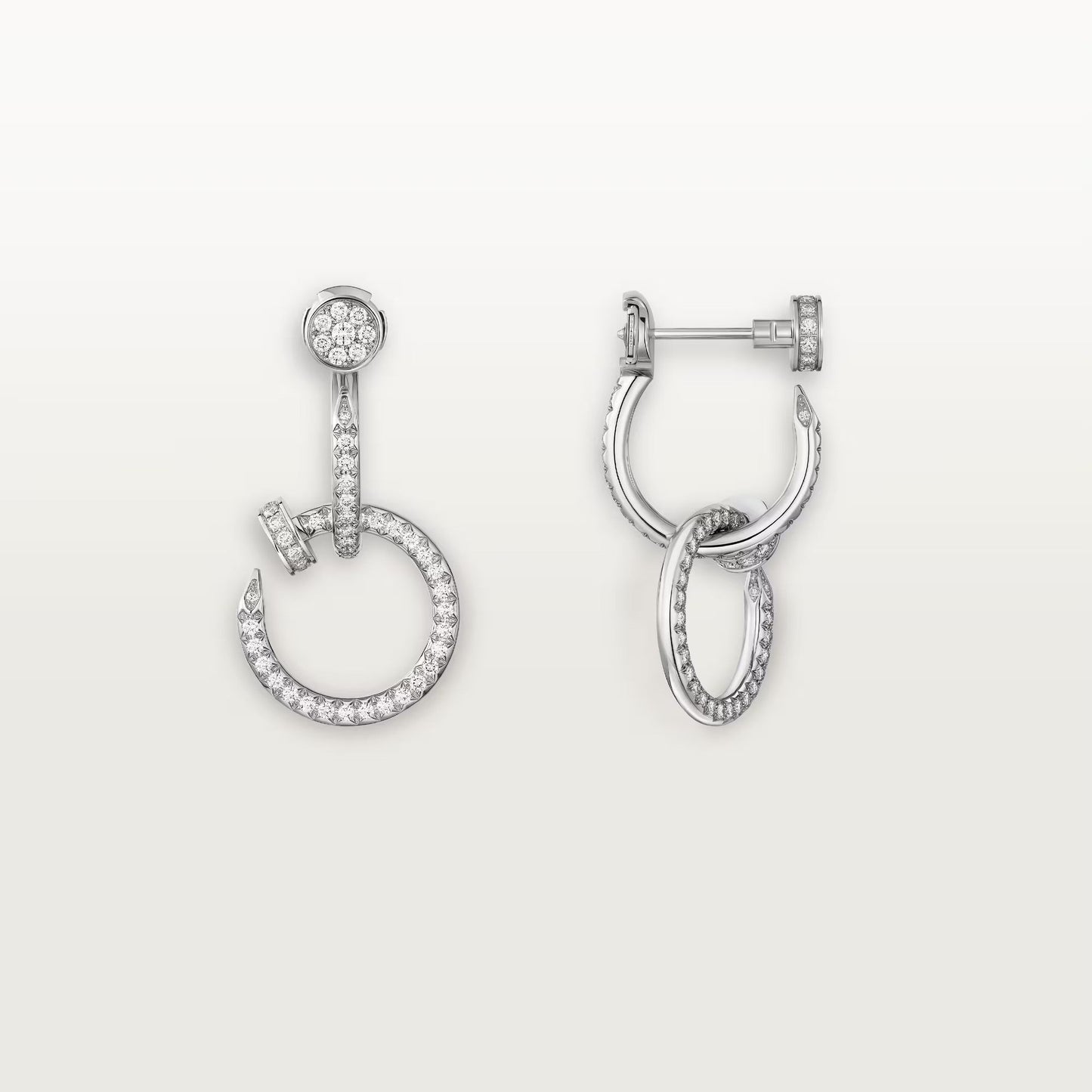 [CharmAmor]JUSTE FULL DIAMOND DOUBLE EARRINGS