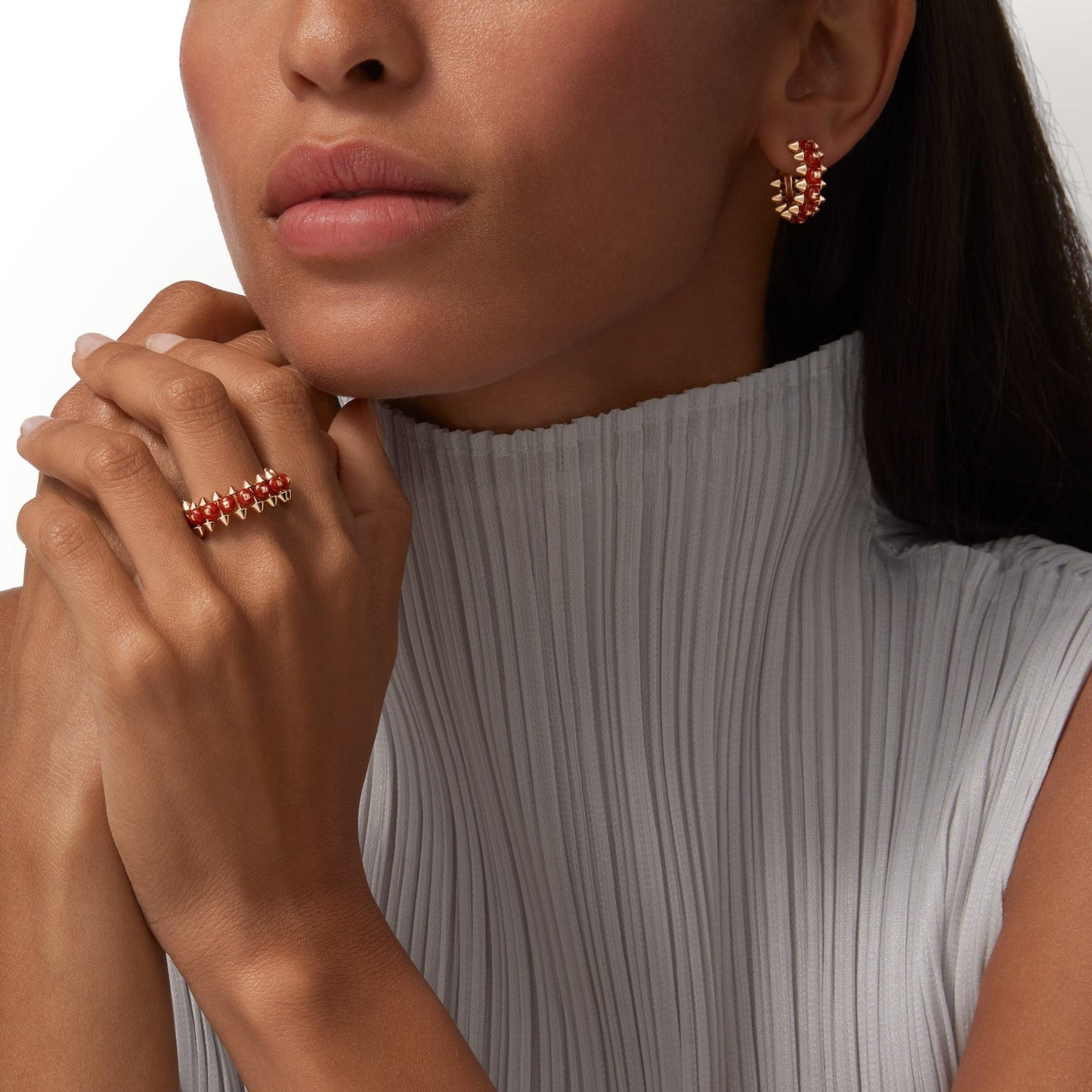 [CharmAmor]CLASH 7.9MM AGATE CHALCEDONY EARRINGS