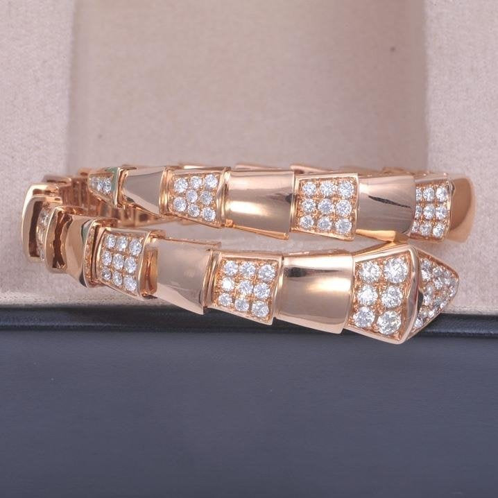 [CharmAmor]SERPENTI WIDE BRACELET PINK GOLD DIAMOND