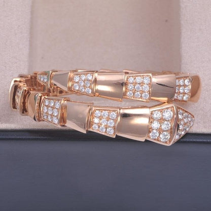 [CharmAmor]SERPENTI WIDE BRACELET PINK GOLD DIAMOND