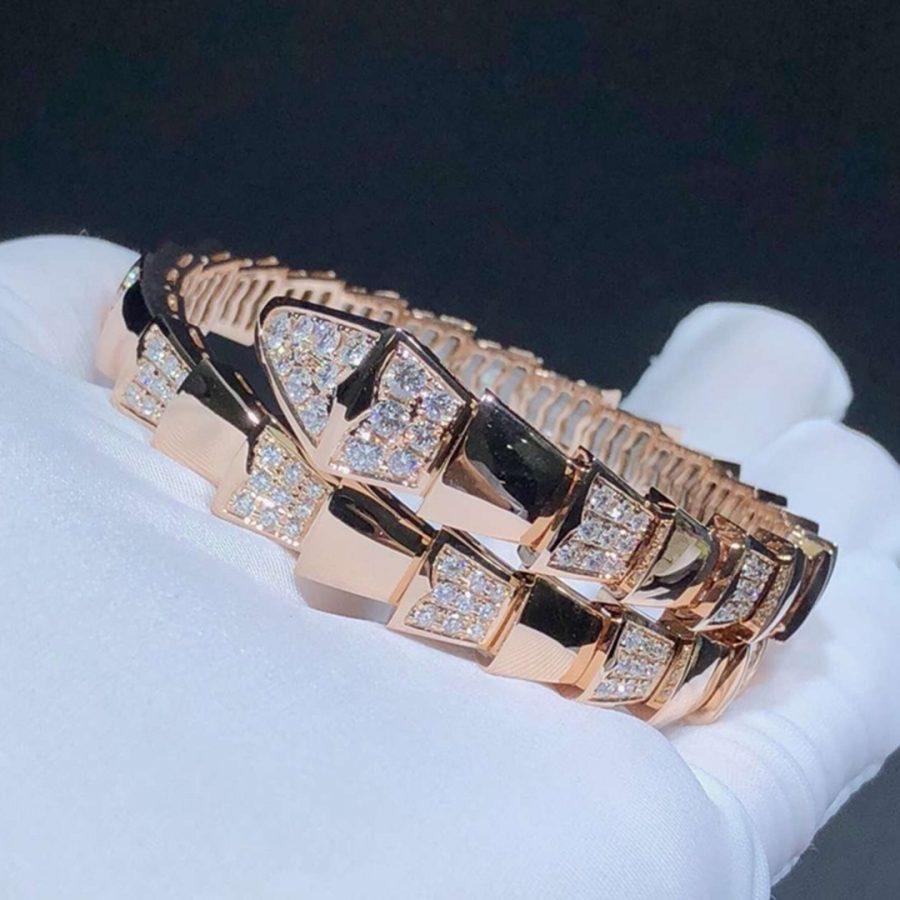 [CharmAmor]SERPENTI WIDE BRACELET PINK GOLD DIAMOND