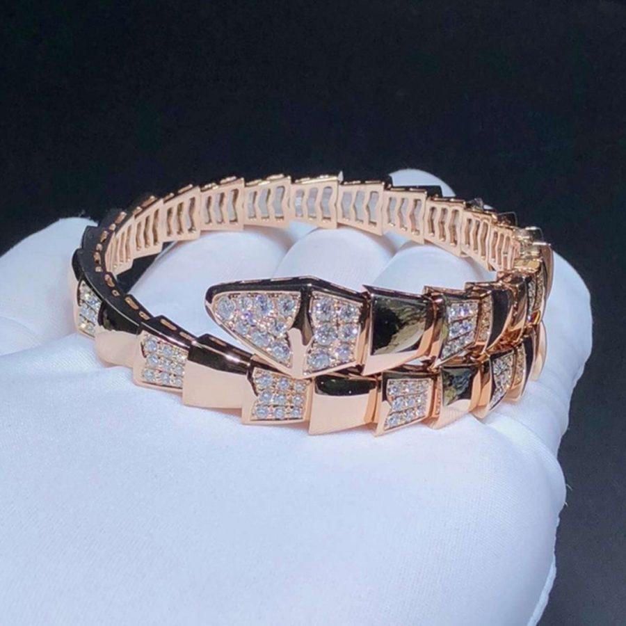 [CharmAmor]SERPENTI WIDE BRACELET PINK GOLD DIAMOND