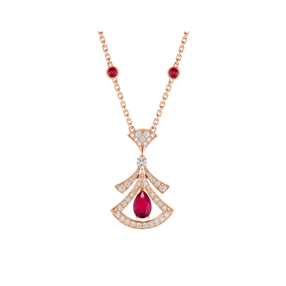 [CharmAmor]DREAM NECKLACE CARNELIAN DIAMOND PINK GOLD