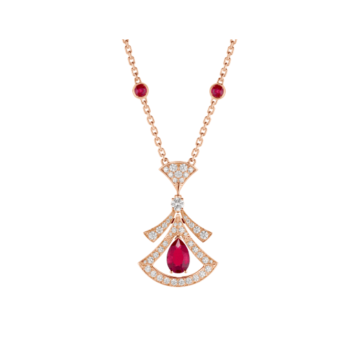 [CharmAmor]DREAM NECKLACE CARNELIAN DIAMOND PINK GOLD