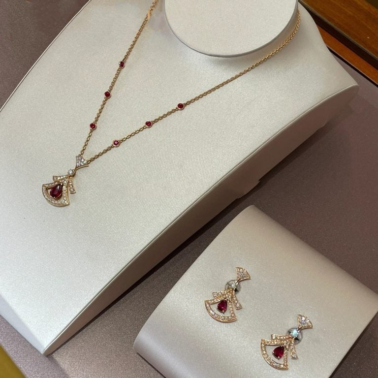 [CharmAmor]DREAM NECKLACE CARNELIAN DIAMOND PINK GOLD