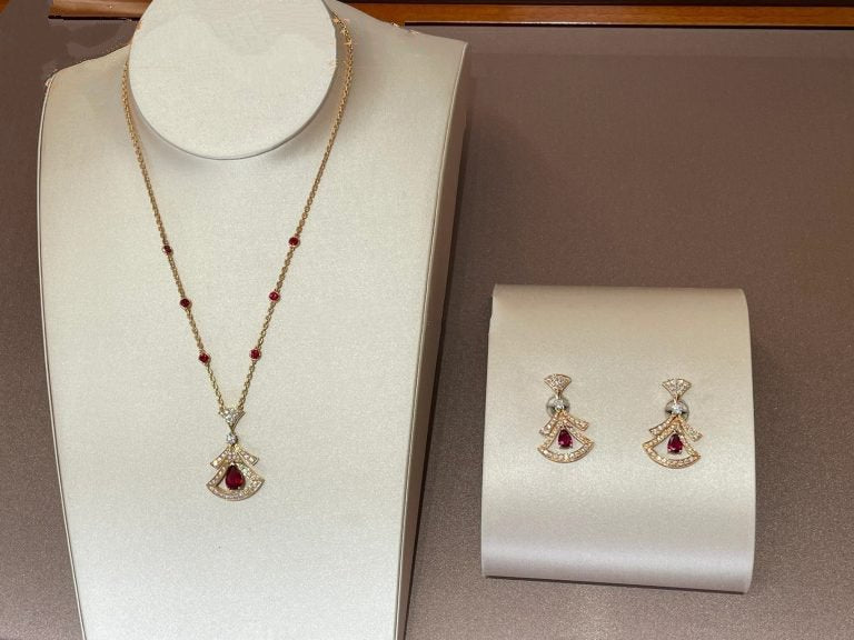 [CharmAmor]DREAM NECKLACE CARNELIAN DIAMOND PINK GOLD