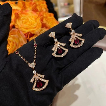[CharmAmor]DREAM NECKLACE CARNELIAN DIAMOND PINK GOLD
