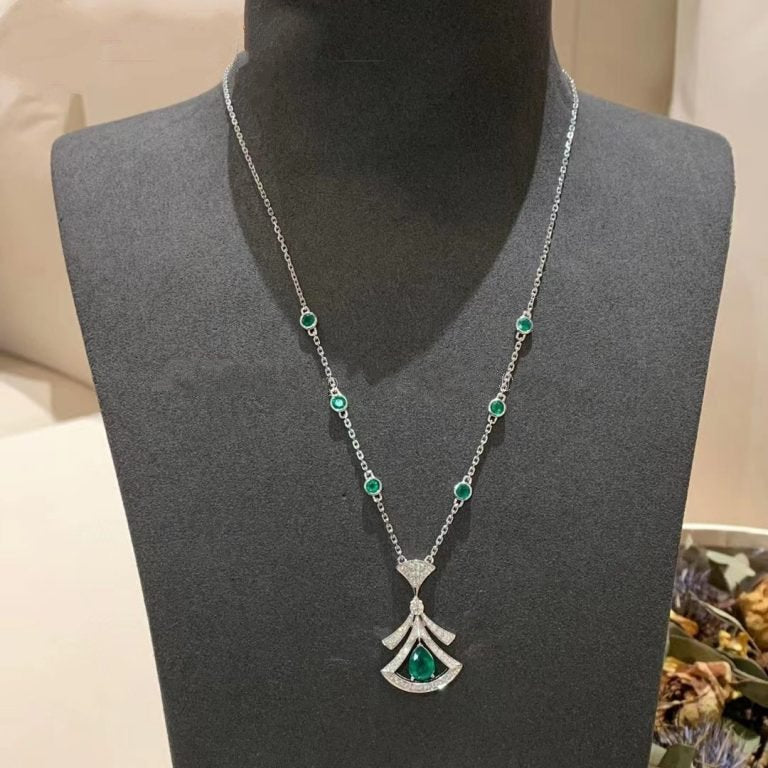 [CharmAmor]DREAM NECKLACE MALACHITE DIAMOND SILVER