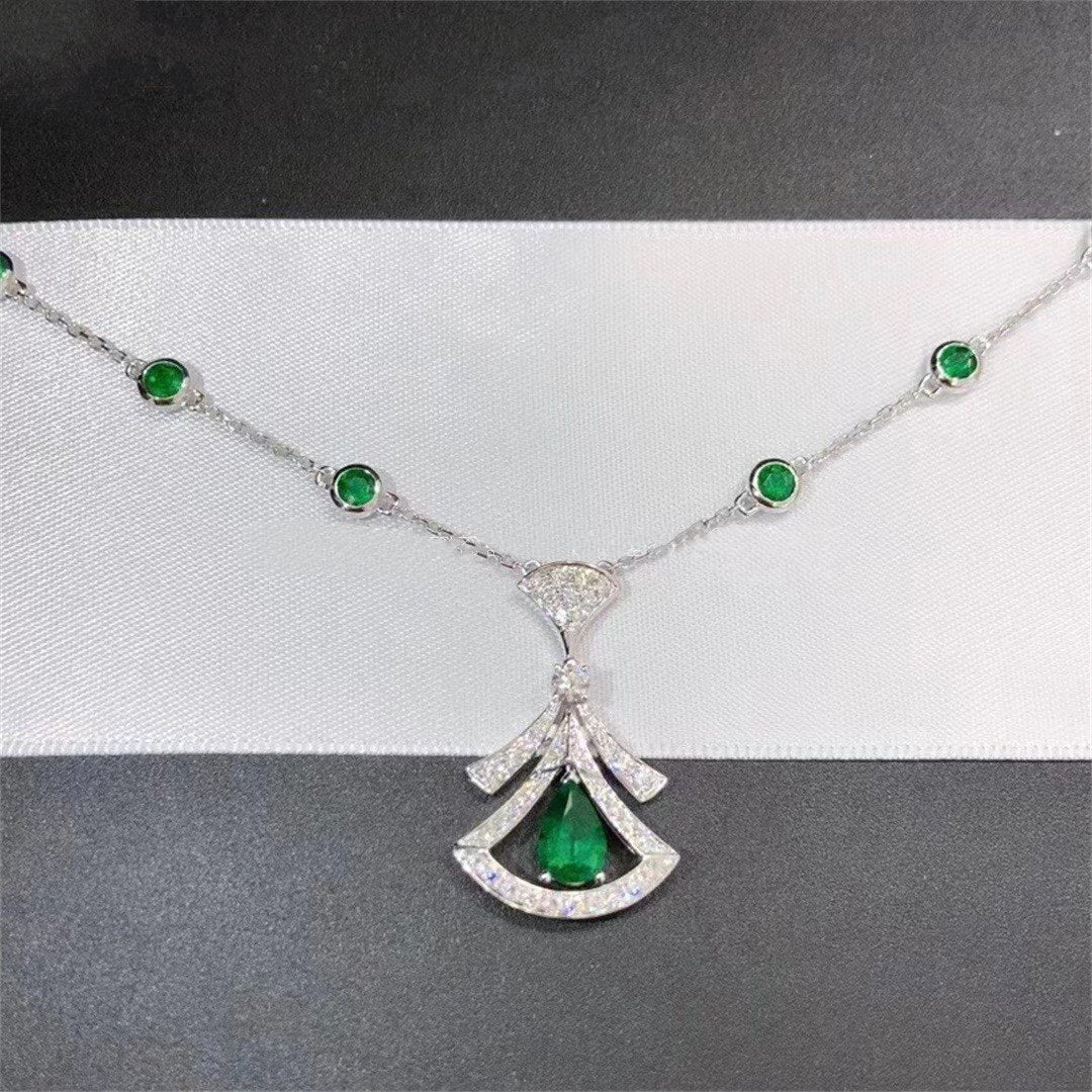 [CharmAmor]DREAM NECKLACE MALACHITE DIAMOND SILVER