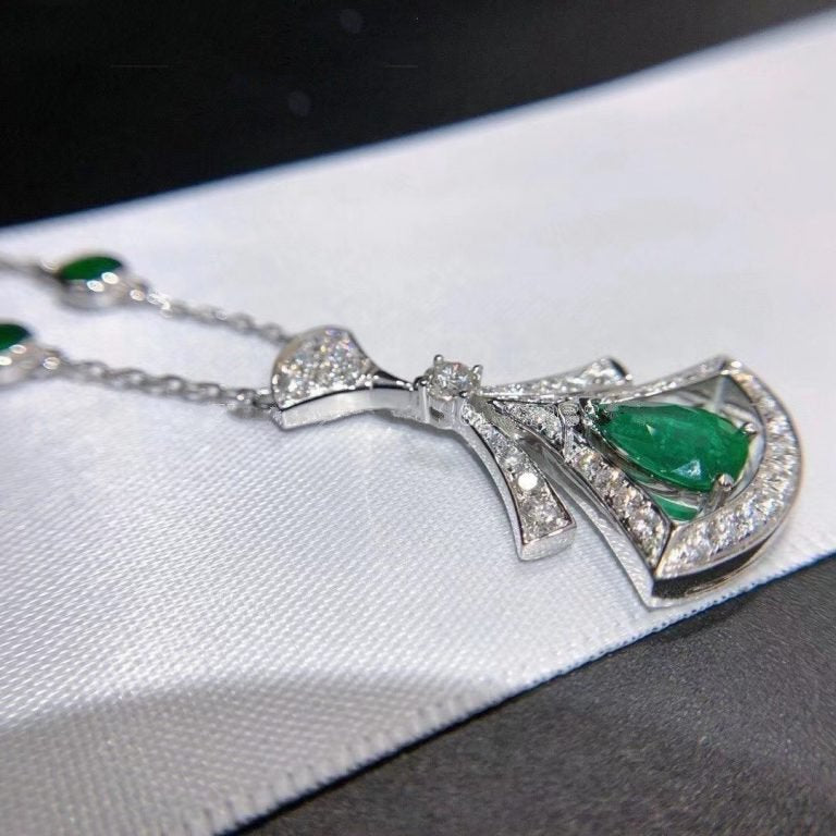 [CharmAmor]DREAM NECKLACE MALACHITE DIAMOND SILVER