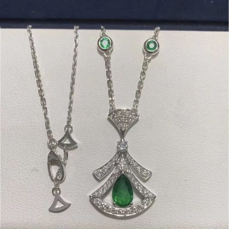 [CharmAmor]DREAM NECKLACE MALACHITE DIAMOND SILVER