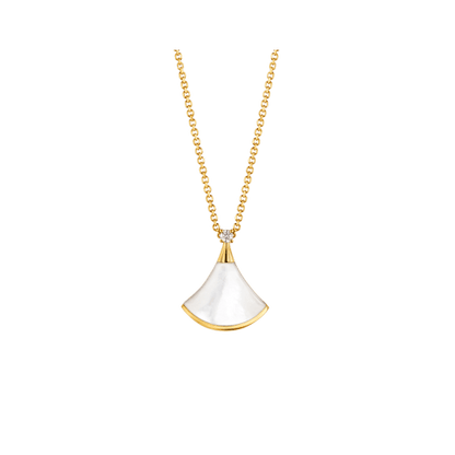 [CharmAmor]DREAM NECKLACE WHITE MOP GOLD 1 DIAMOND