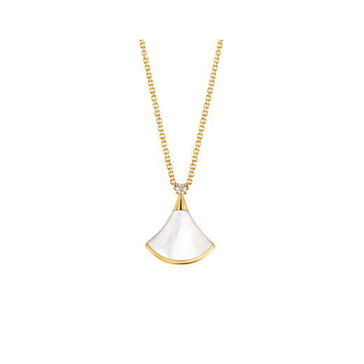 [CharmAmor]DREAM NECKLACE WHITE MOP GOLD 1 DIAMOND