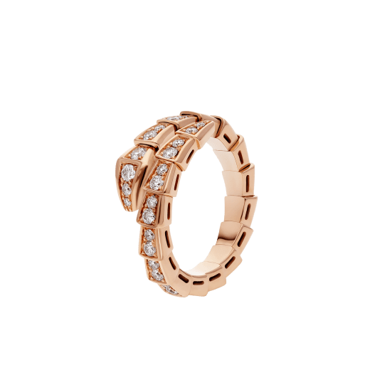 [CharmAmor]SERPENTI RING PINK GOLD DIAMOND PAVED 4MM