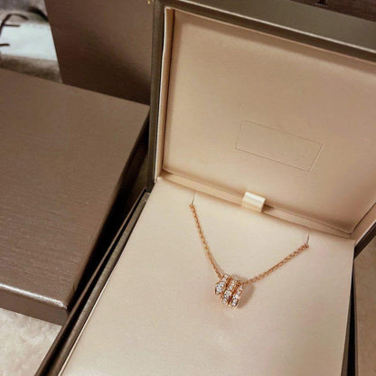 [CharmAmor]SERPENTI PINK GOLD NECKLACE DOUBLE RING DIAMOND