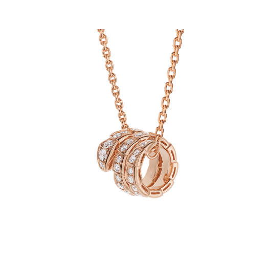 [CharmAmor]SERPENTI PINK GOLD NECKLACE DOUBLE RING DIAMOND