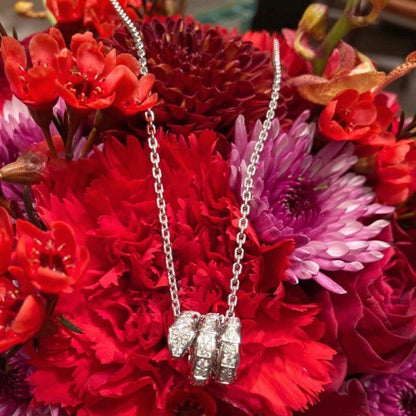 [CharmAmor]SERPENTI  NECKLACE DOUBLE RING DIAMOND