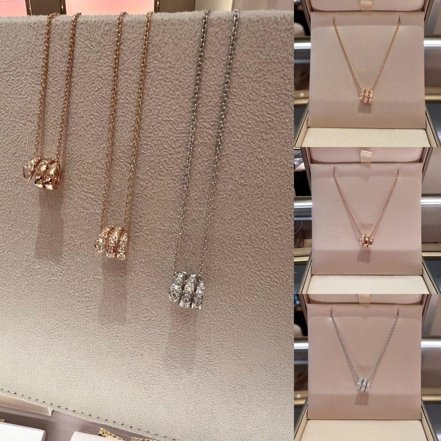 [CharmAmor]SERPENTI  NECKLACE DOUBLE RING DIAMOND