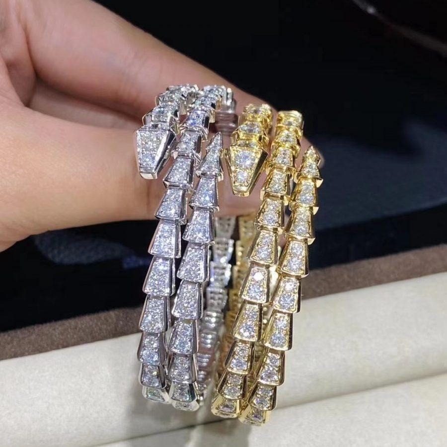 [CharmAmor]SERPENTI BRACELET GOLD DIAMOND DOUBLE ROW