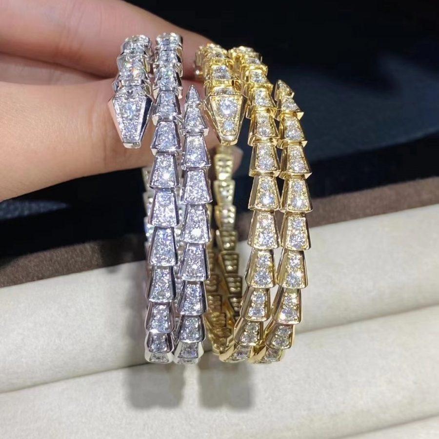 [CharmAmor]SERPENTI BRACELET GOLD DIAMOND DOUBLE ROW
