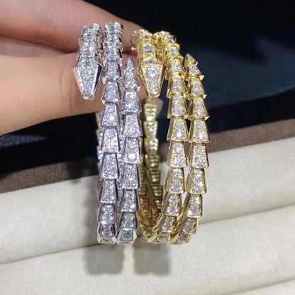 [CharmAmor]SERPENTI BRACELET GOLD DIAMOND DOUBLE ROW