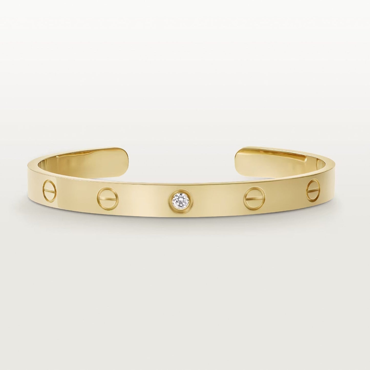 [CharmAmor]LOVE BRACELET 6.1MM 1 DIAMOND OPEN CUFF