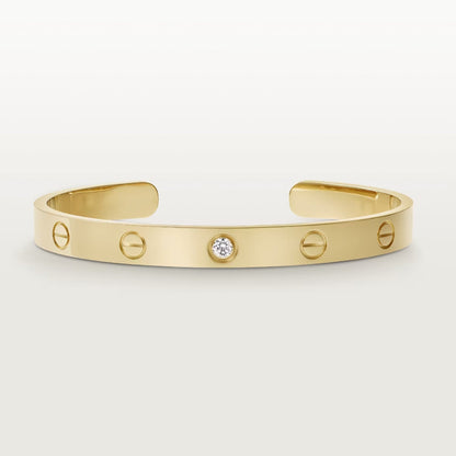 [CharmAmor]LOVE BRACELET 6.1MM 1 DIAMOND OPEN CUFF