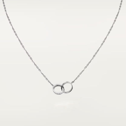 [CharmAmor]LOVE DOUBLE RING HALF DIAMOND NECKLACE
