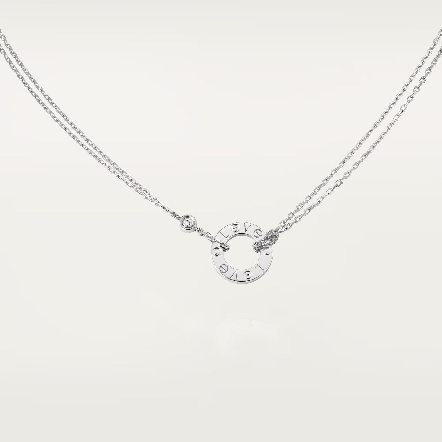 [CharmAmor]LOVE NECKLACE 16MM 2 DIAMONDS