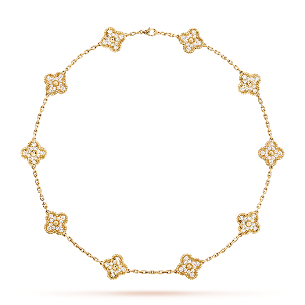[CharmAmor]CLOVER 10 MOTIFS DIAMOND NECKLACE