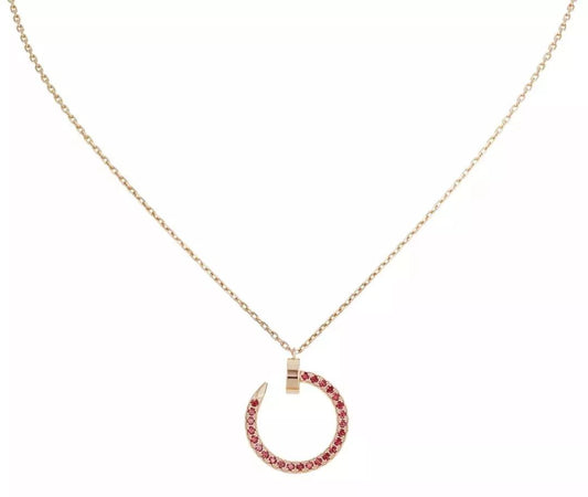 [CharmAmor]JUSTE NECKLACE GOLD RED DIAMONDS
