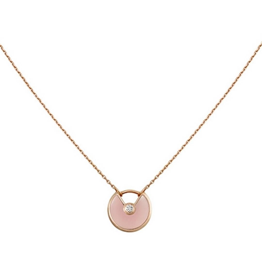 [CharmAmor]AMULETTE ROSE GOLD PINK MOP NECKLACE