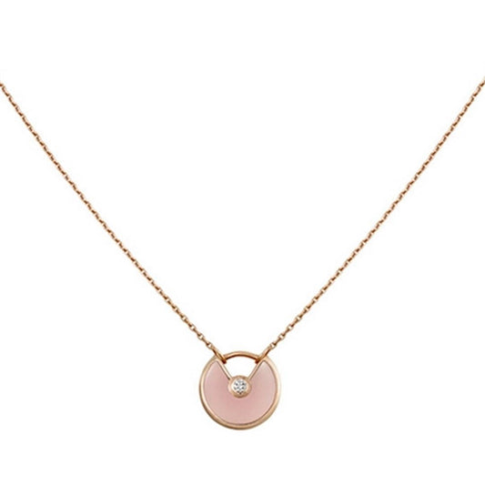 [CharmAmor]AMULETTE ROSE GOLD PINK MOP NECKLACE
