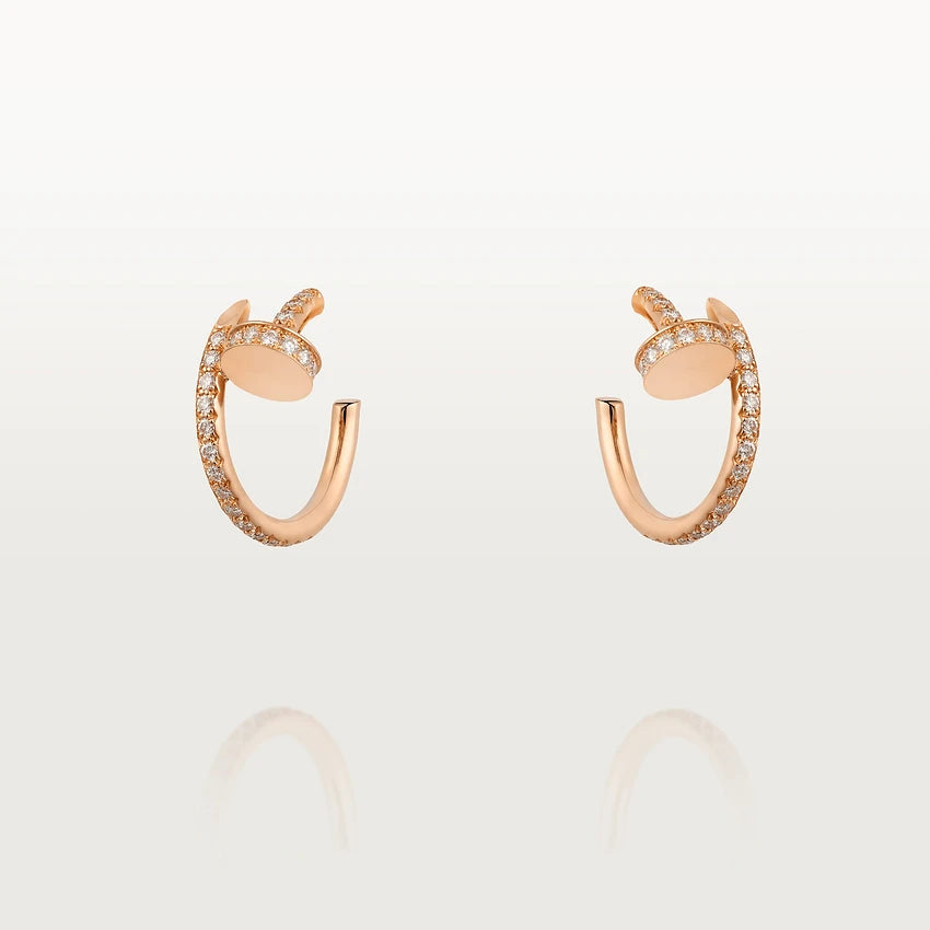 [CharmAmor]JUSTE EARRINGS 12.75MM PINK GOLD DIAMOND