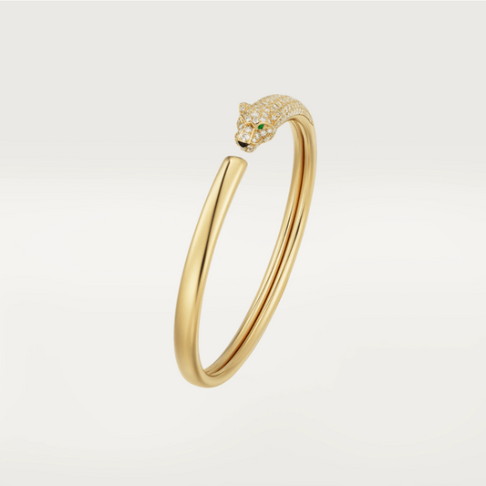 [CharmAmor]PANTHERE GOLD DIAMOND OPEN BRACELET