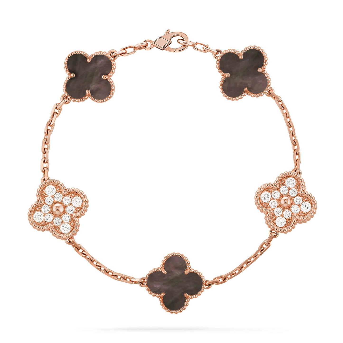 [CharmAmor] CLOVER 5 MOTIF GRAY MOP BRACELET COLLECTION