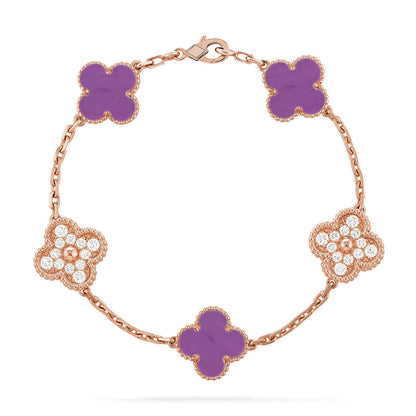 [CharmAmor] CLOVER 5 MOTIF VIOLET BRACELET COLLECTION
