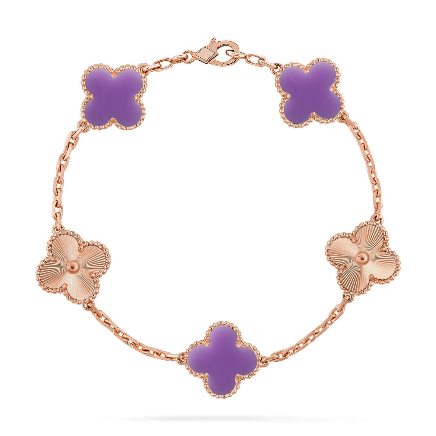 [CharmAmor] CLOVER 5 MOTIF LIGHT PURPLE BRACELET COLLECTION