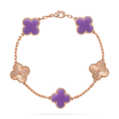 [CharmAmor] CLOVER 5 MOTIF LIGHT PURPLE BRACELET COLLECTION