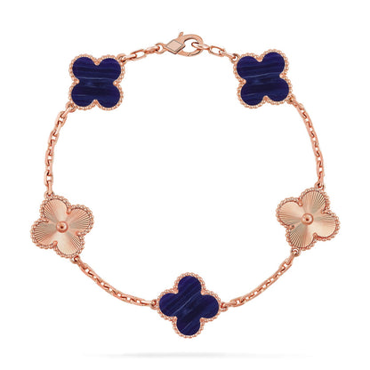 [CharmAmor] CLOVER 5 MOTIF PURPLE STRIPES BRACELET COLLECTION