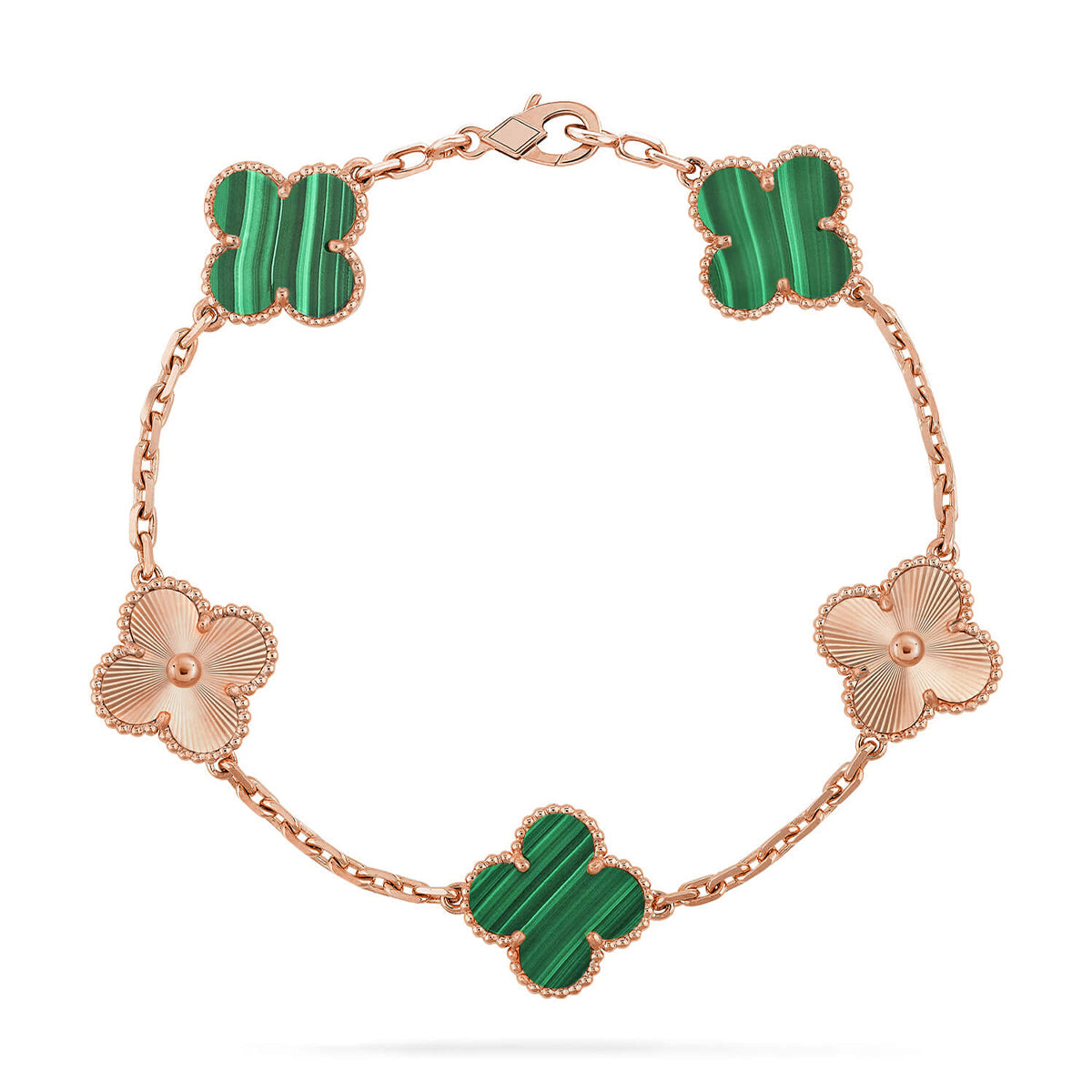 [CharmAmor] CLOVER 5 MOTIF MALACHITE BRACELET COLLECTION