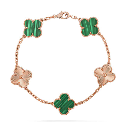[CharmAmor] CLOVER 5 MOTIF MALACHITE BRACELET COLLECTION