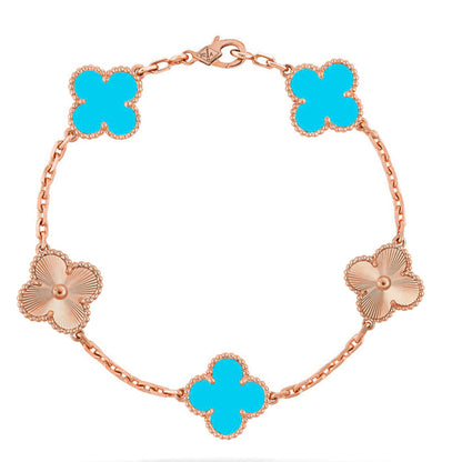 [CharmAmor] CLOVER 5 MOTIF TURQUOISE BRACELET COLLECTION