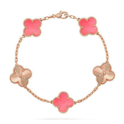 [CharmAmor] CLOVER 5 MOTIFS  PINK MOP BRACELET COLLECTION