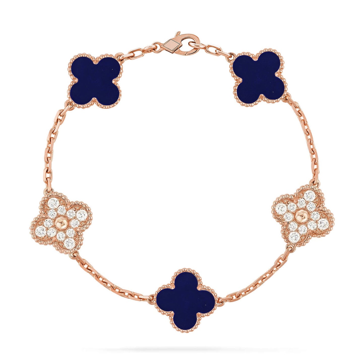 [CharmAmor] CLOVER 5 MOTIF LAPIS LAZULI BRACELET COLLECTION