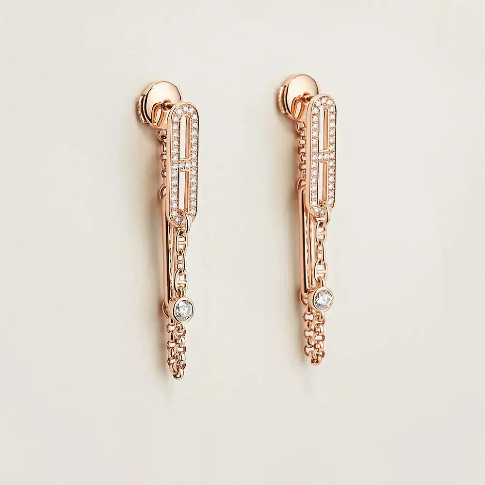 [CharmAmor]CHAINE CHAOS DIAMOND DROP EARRINGS
